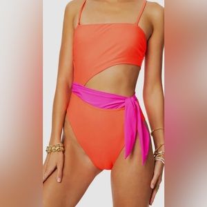 RAMY BROOK Color block one piece swimsuit